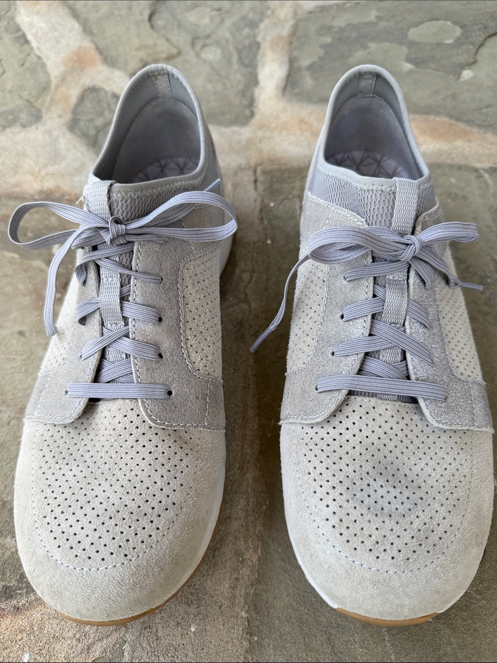 Dansko Women's Light Gray Suede Perforated Lace-Up Sneakers